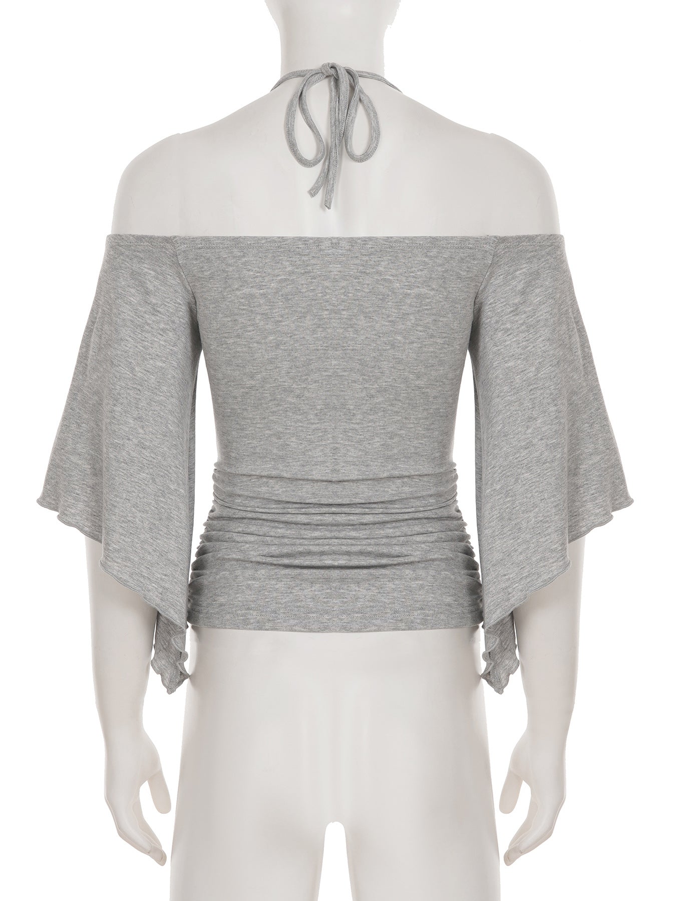Ring Accent Off-Shoulder Ruched Top